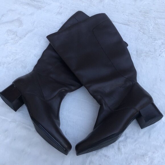 BLONDO SZ 8.5B  BROWNS LEATHER WINTER KNEE HIGH BOOTS LINED WATERPROOF US WOMENS - Picture 6 of 9